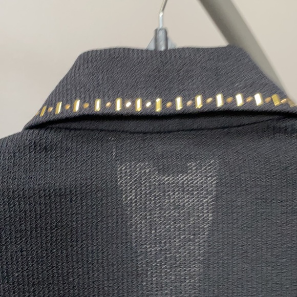 ST JOHN Black Jacket/Blazer with gold trim and gold buttons. Like New. - Picture 6 of 7